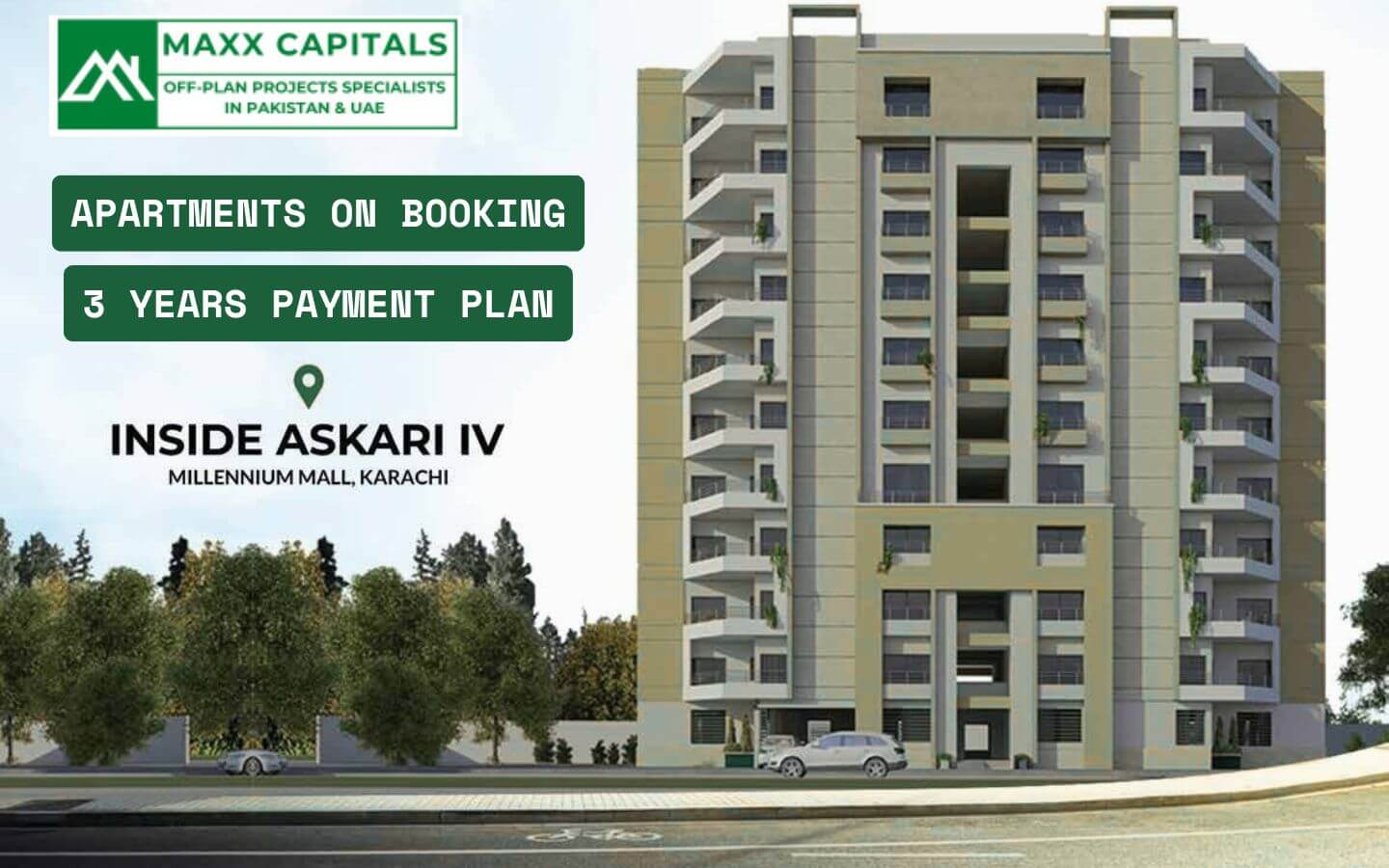 Book Luxury Apartments in Askari 4 Karachi - MaxX Capitals